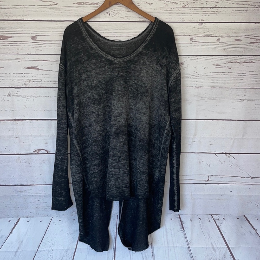 WE THE FREE people Black Burnout High Low Split Back Top
